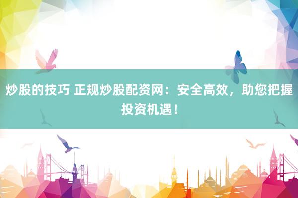 炒股的技巧 正规炒股配资网：安全高效，助您把握投资机遇！