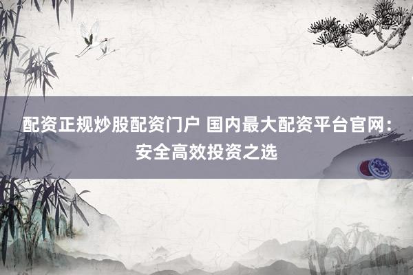 配资正规炒股配资门户 国内最大配资平台官网：安全高效投资之选