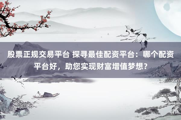 股票正规交易平台 探寻最佳配资平台：哪个配资平台好，助您实现财富增值梦想？