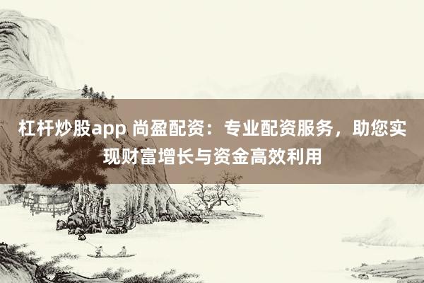 杠杆炒股app 尚盈配资：专业配资服务，助您实现财富增长与资金高效利用