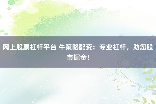 网上股票杠杆平台 牛策略配资：专业杠杆，助您股市掘金！