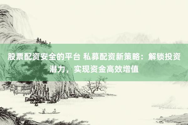 股票配资安全的平台 私募配资新策略：解锁投资潜力，实现资金高效增值
