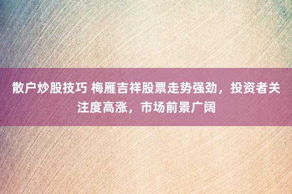 散户炒股技巧 梅雁吉祥股票走势强劲，投资者关注度高涨，市场前景广阔