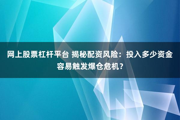 网上股票杠杆平台 揭秘配资风险：投入多少资金容易触发爆仓危机？