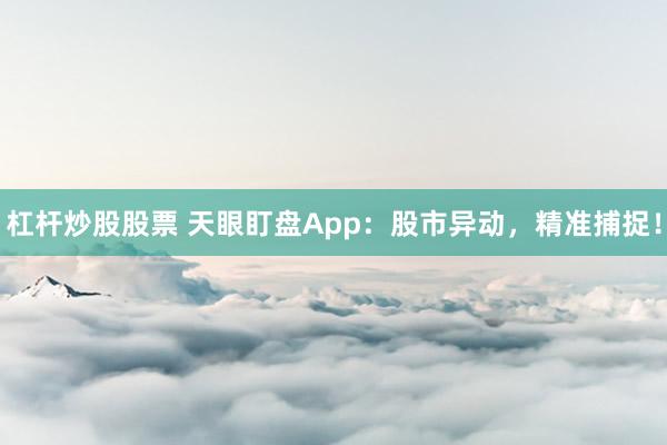 杠杆炒股股票 天眼盯盘App：股市异动，精准捕捉！