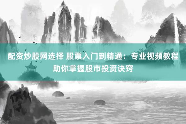 配资炒股网选择 股票入门到精通：专业视频教程助你掌握股市投资诀窍